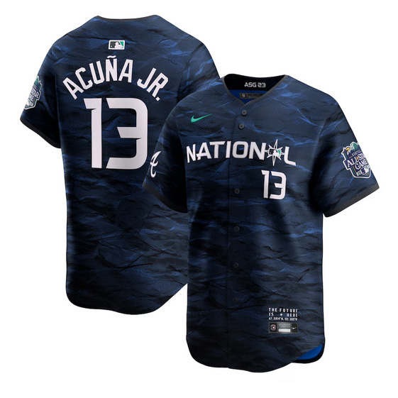 Men%27s National League Nike 2023 MLB All-Star #13 Ronald Acuna Jr. Game Limited Player Jersey
